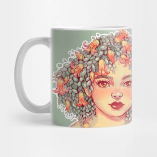 A girl with plants on her head Mug